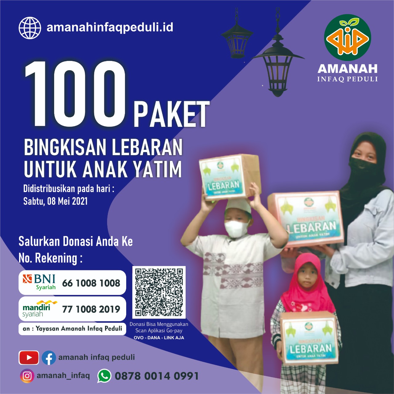Berbagi Paket Lebaran, Gembirakan Anak Yatim